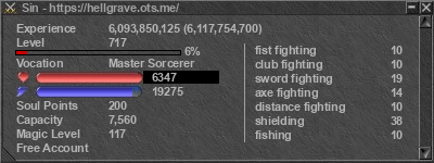 Signature for player Sin